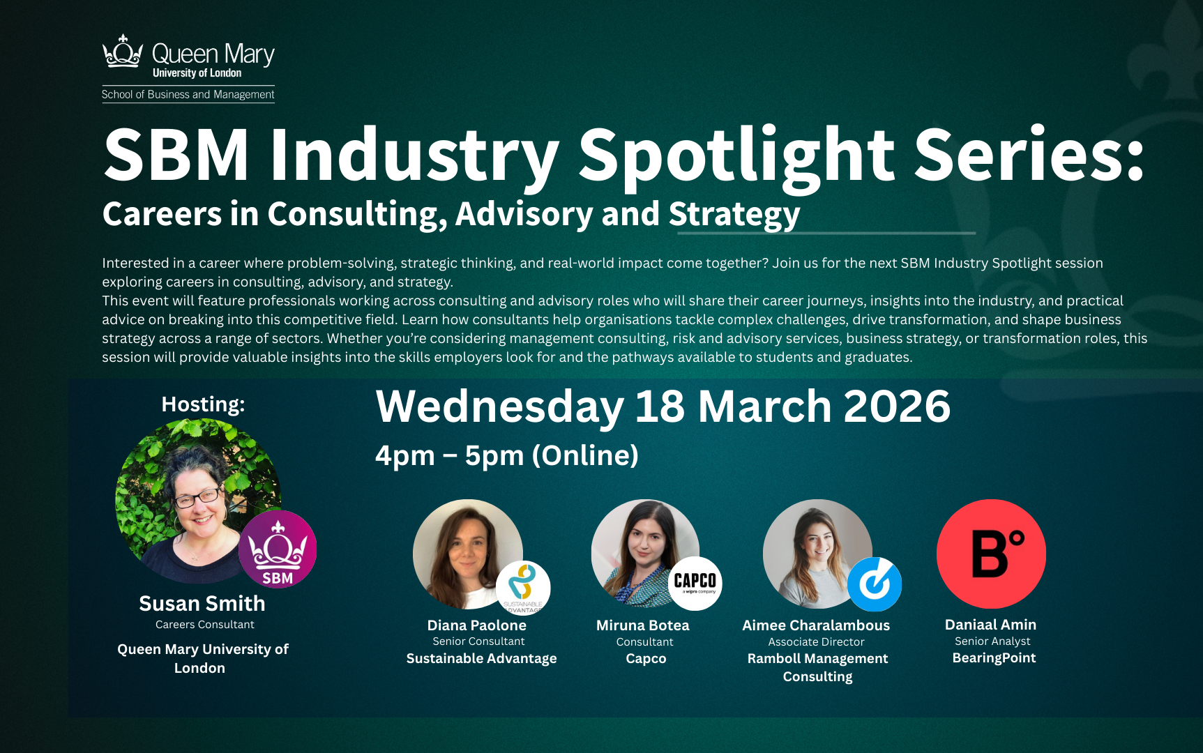 SBM Industry Spotlight Series: Careers in Consulting, Advisory and Strategy