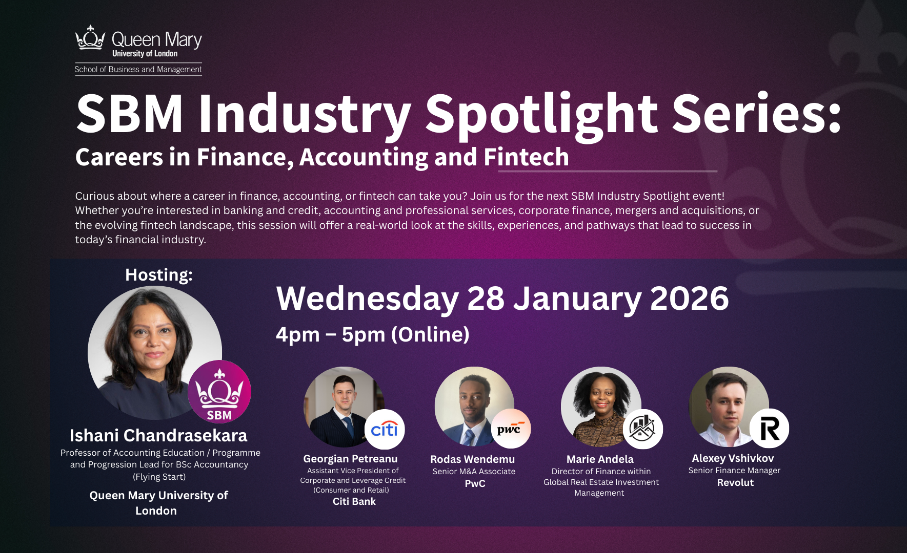 SBM Industry Spotlight Series: Careers in Finance, Accounting and Fintech