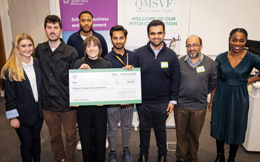 Carbon Cell founders with Queen Mary student investors