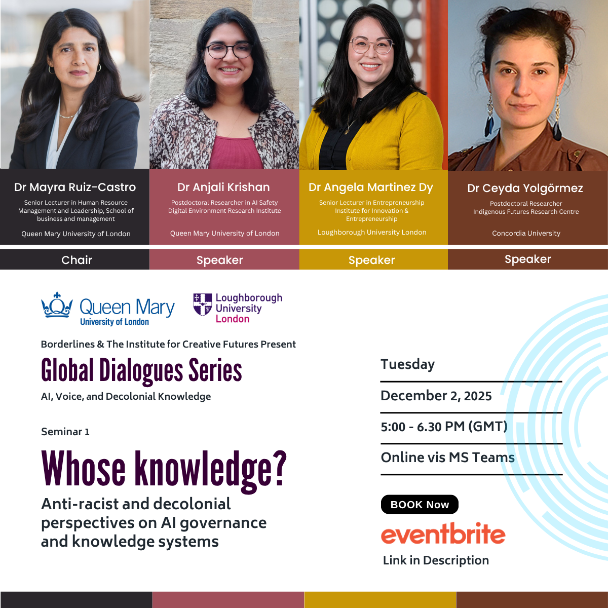 Whose Knowledge? Anti-racist and Decolonial Perspectives on AI Governance and Knowledge Systems 
Global Dialogues Series 