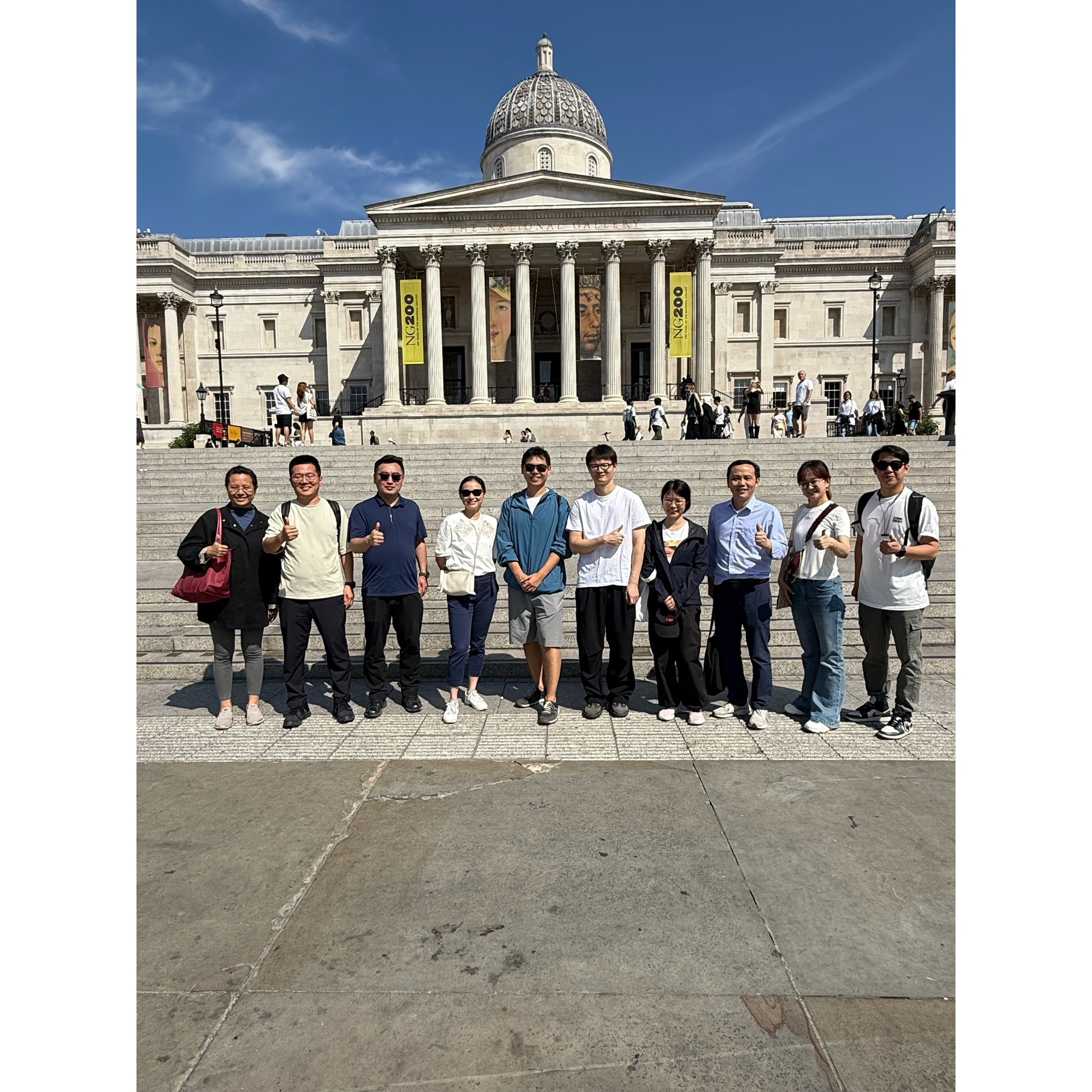 Academics standing outside the national portrait gallery