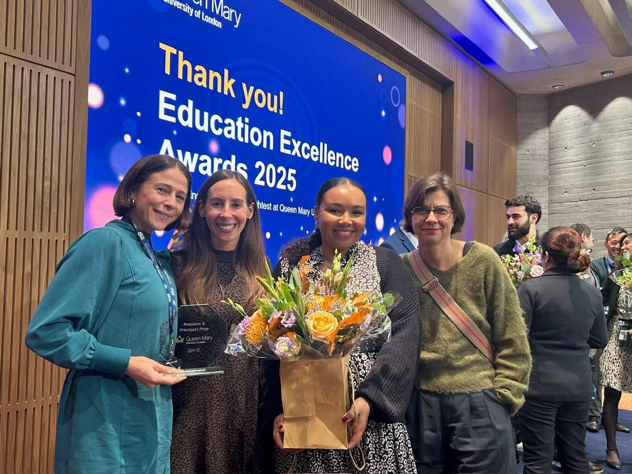 The apprenticeships team with their award