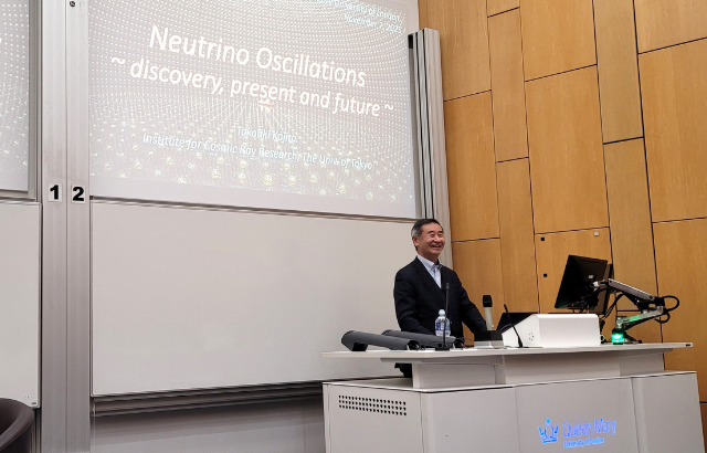Takaaki Kajita Delivers a Lecture at QMUL