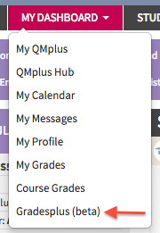 Old QMplus Gradesplus menu