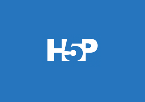 H5P on a blue background.