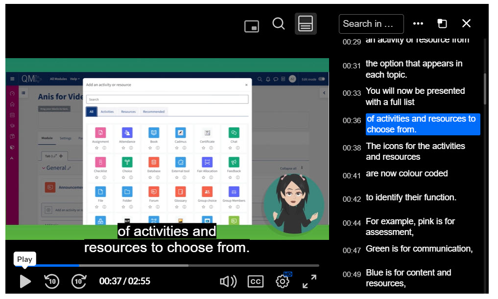 QMplus Media - improved transcript