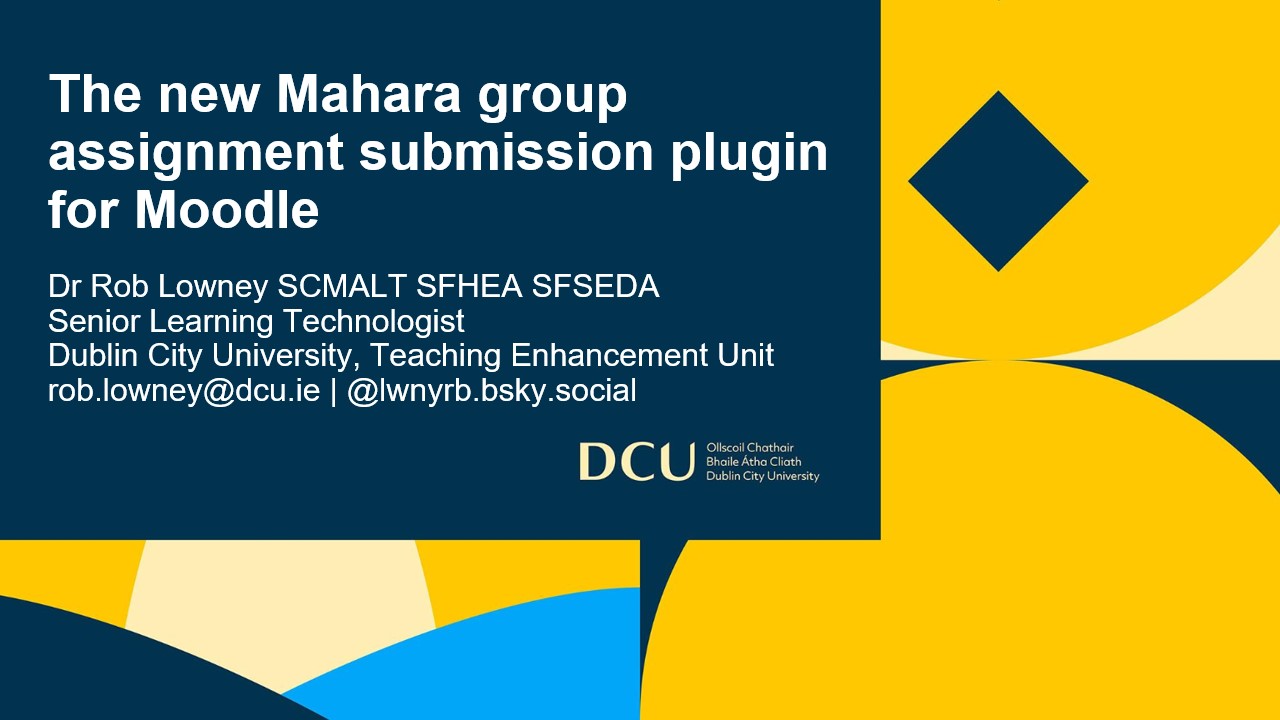 Mahara Group Submission plugin