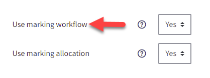 Screenshot showing where to enable marking workflow.