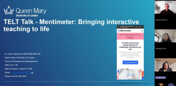 Screenshot from Mentimeter webinar