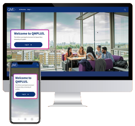screen shot of QMplus login page