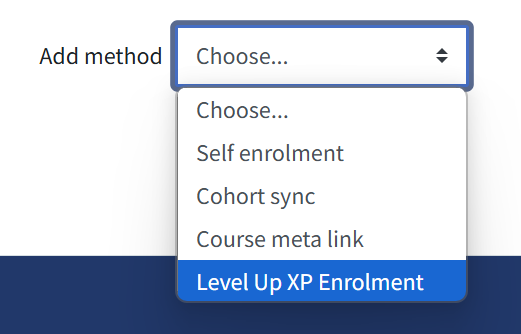 Level Up enrolment method screen shot