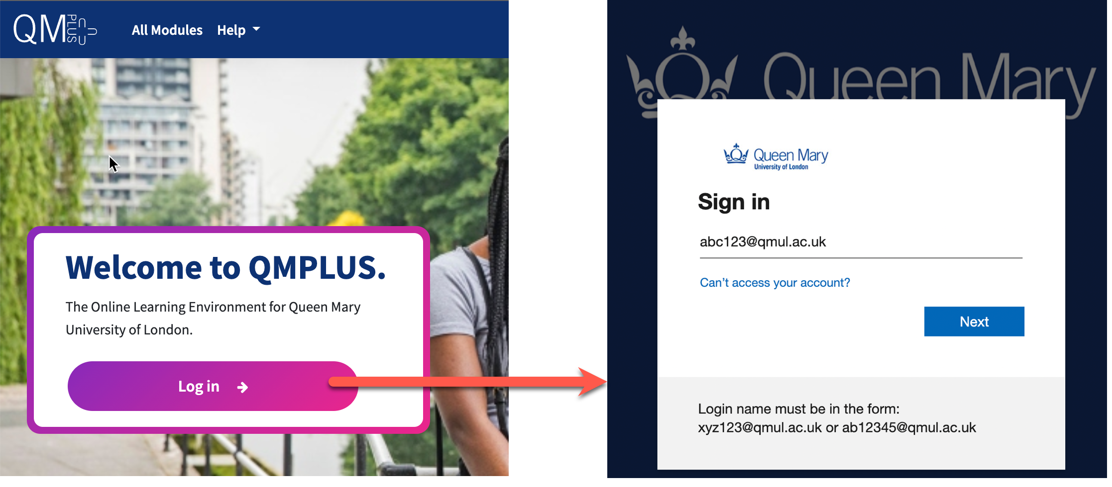 New QMplus login process 2023