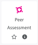 The peer assessment activity in the resource and activity picker on QMplus