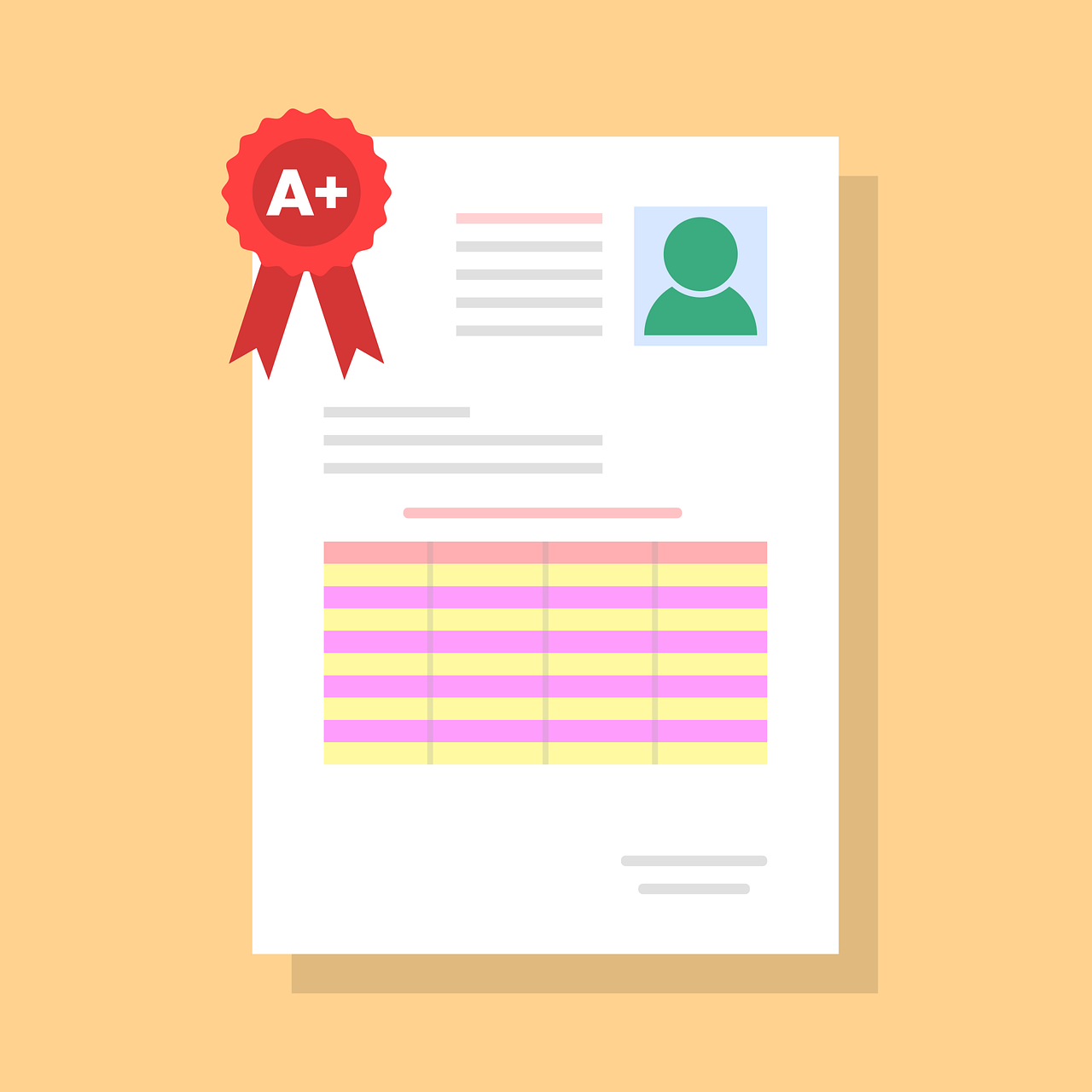 An exam paper with an A+ mark