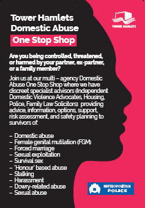 White wording on the side of a black face against a red background