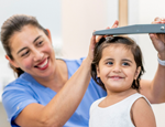 Child being measured