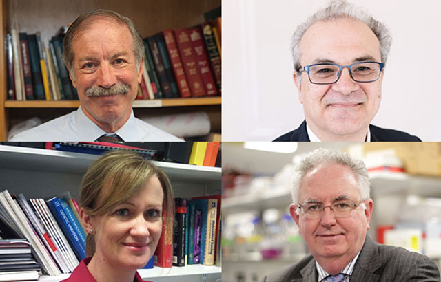 Clockwise from top left: Professors Cuzick, Deloukas, Caulfield and Munroe